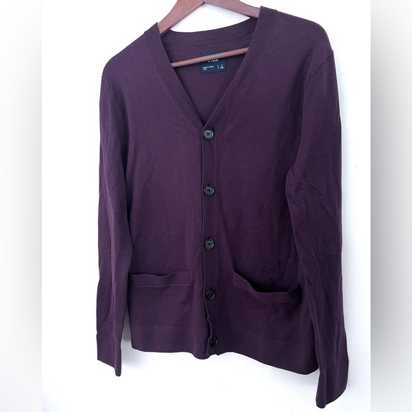 Abercrombie and Fitch Cardigan Sweater Button Up V Neck Cotton/Cashmere Small - Picture 3 of 6